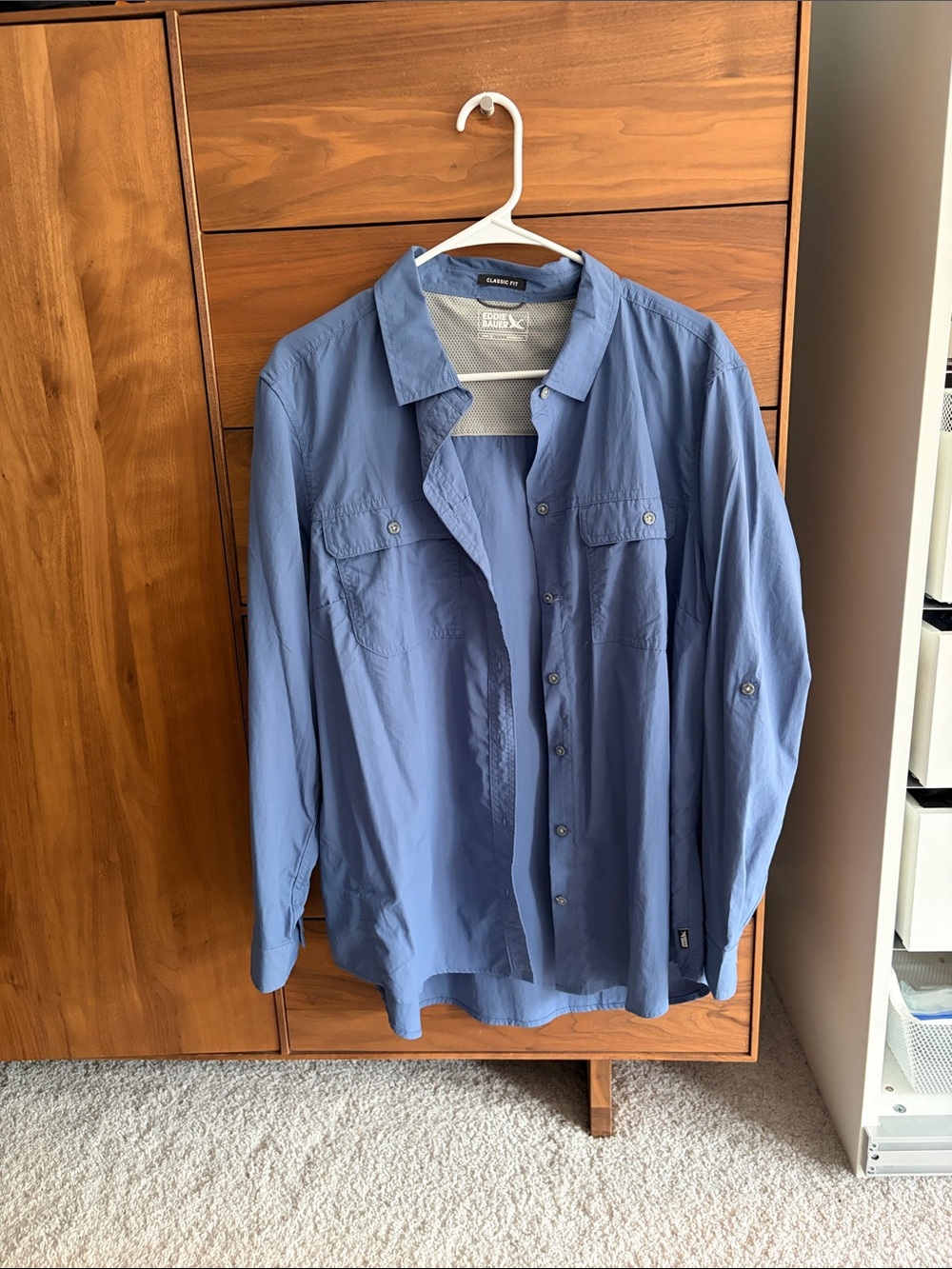 Eddie Bauer Classic Fit Button-Up Shirt in Slate Blue - Picture 10 of 10